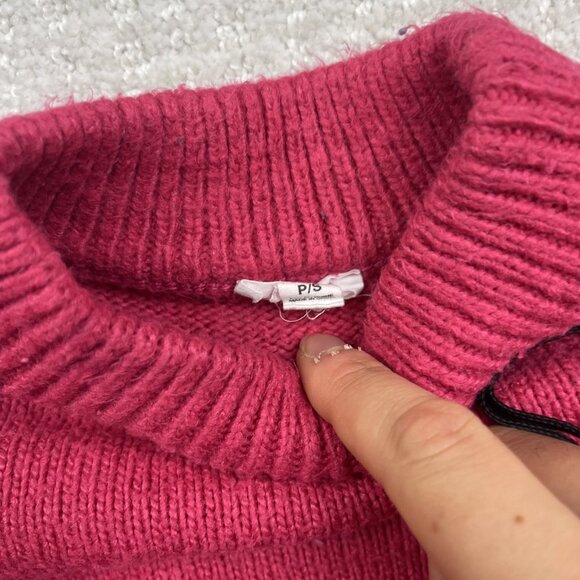 Lot x2 Garage Knit Cozy Sweater Pullover Wom S Beige / Pink Cropped Long Sleeve - Picture 12 of 14